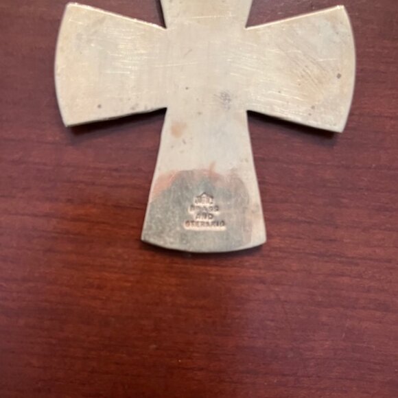 Vintage Rare Jeep Collins Sterling and Brass Cross Pendant and Choker - Picture 5 of 8